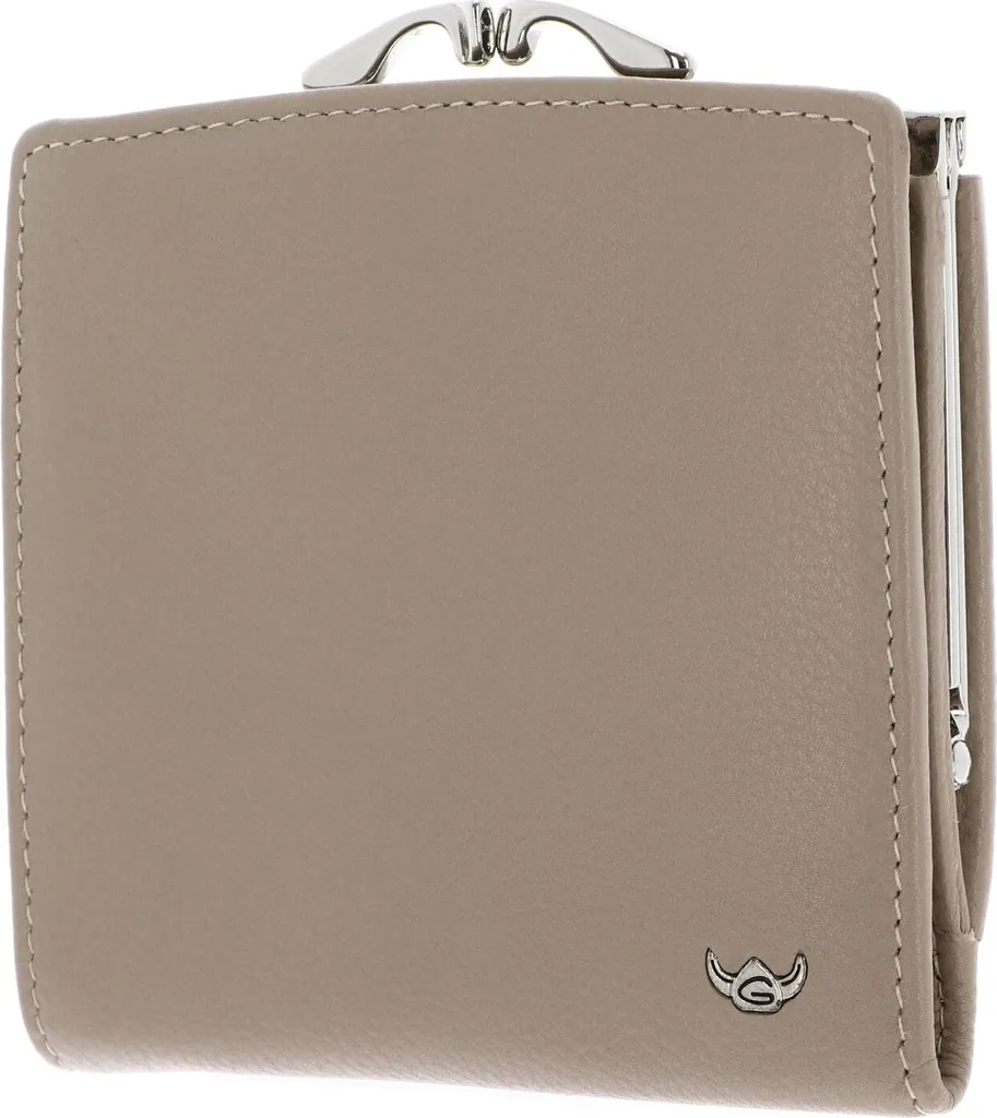Petit Portefeuille Cuir RFID Protect Madrid Golden Head Taupe Chic
