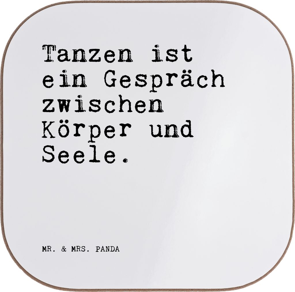 Mr. & Mrs. Panda Tischuntersetzer Tanzen ist ein Gespräch... - Weiß - Geschenk, Untersetzer für Gläser, Spruch Sprüche Weisheiten Zitate Lusti...