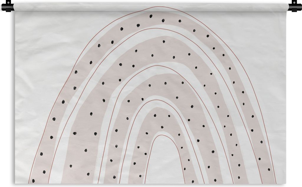 MuchoWow Wandteppich Wandbehang Regenbogen - Tupfen - Pastell 90x60 cm Tapisserie Dekoration Wandtuch - Wandskulpturen - Bildteppich