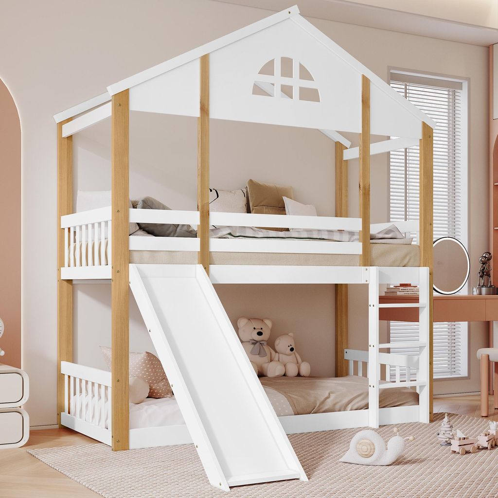 okwish Patrová postel 90x200 cm s okny a tříúrovňovou Obrázek produktu 