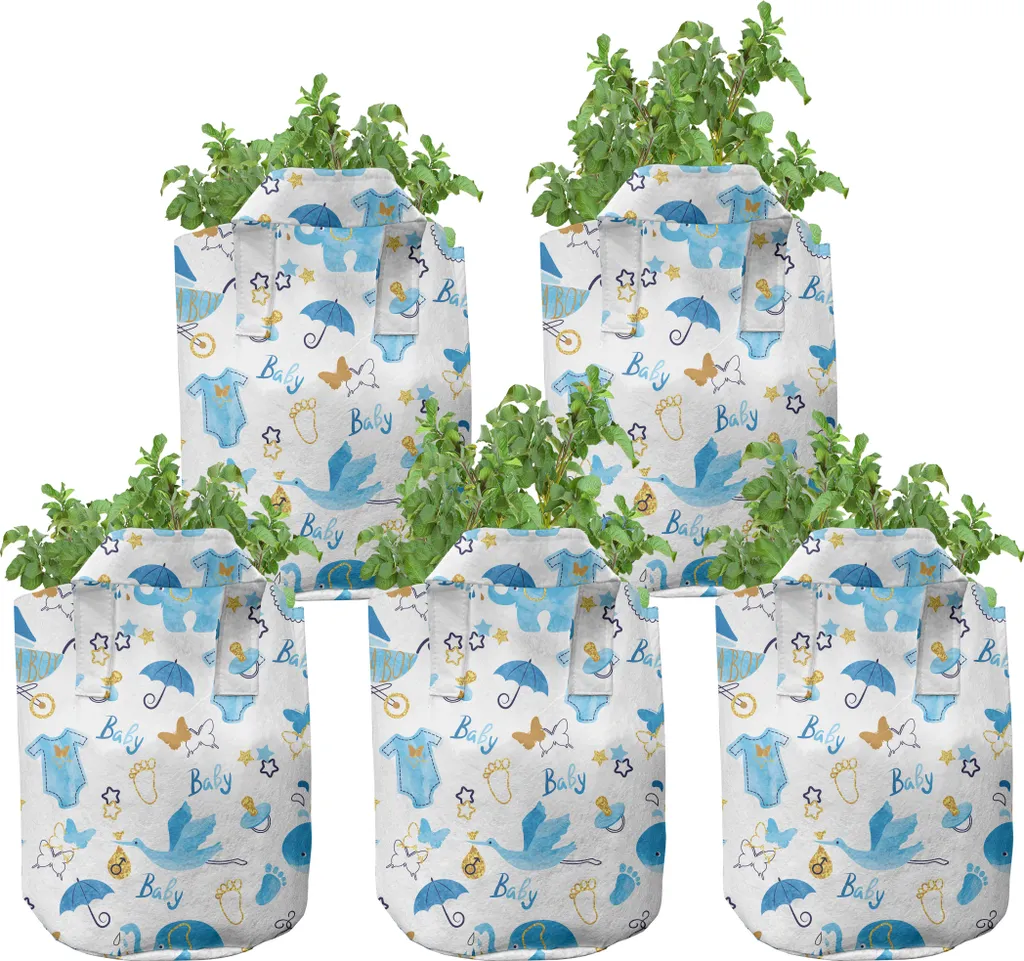 ABAKUHAUS Pots de culture 5 gallons Cigogne pour Bébé, lot de 5 pièces