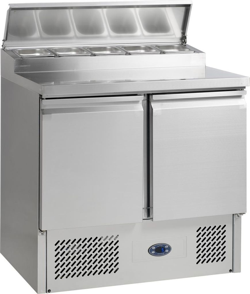 Sandwich-Tisch SWT 900 mit Aufsatz für GN-Behälter und Abdeckung 900x700x950 mm