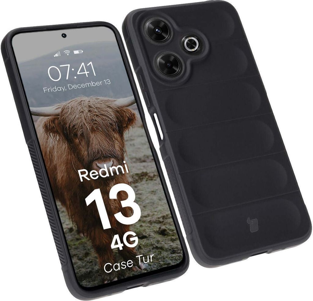 Robuste Handyhülle für Xiaomi Redmi 13 4G, Bizon Case Tur, Schwarz