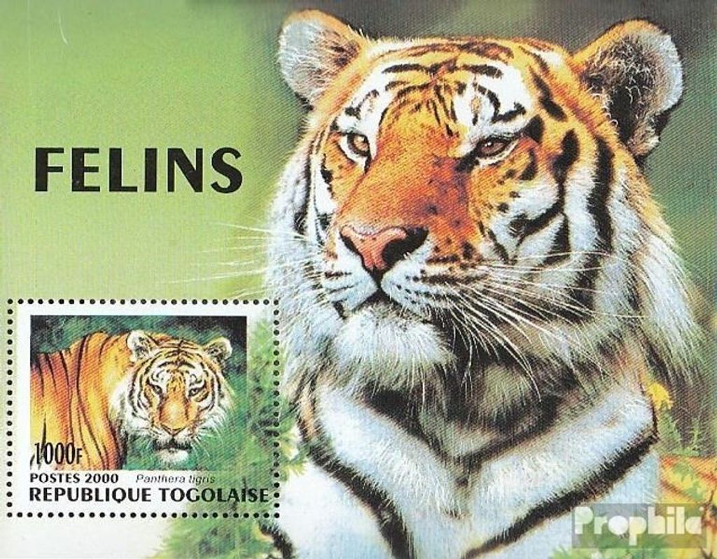Briefmarken Togo 2000 Mi Block449 (kompl.Ausg.) postfrisch Großkatzen aus aller Welt
