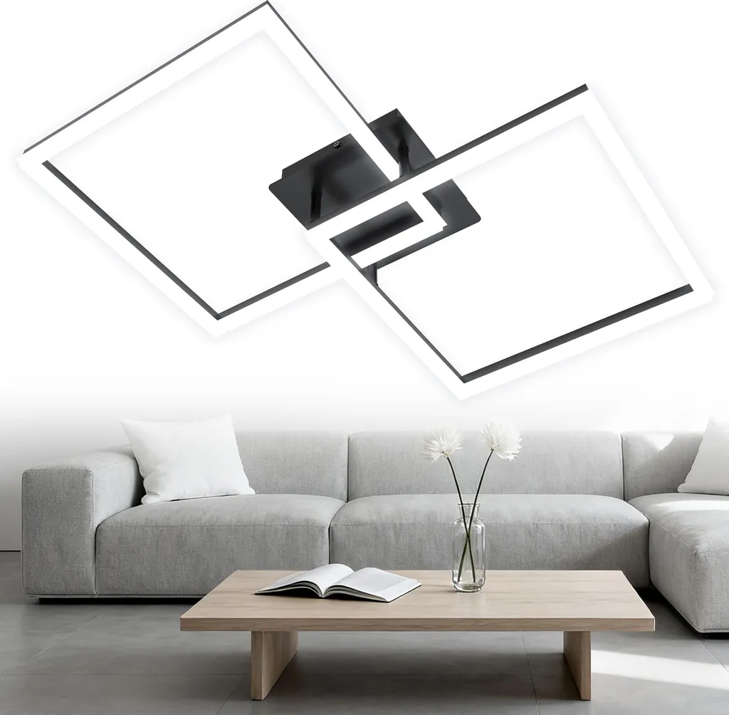 Plafonnier LED 48W à Angle Géométrique en Métal Blanc Style Moderne
