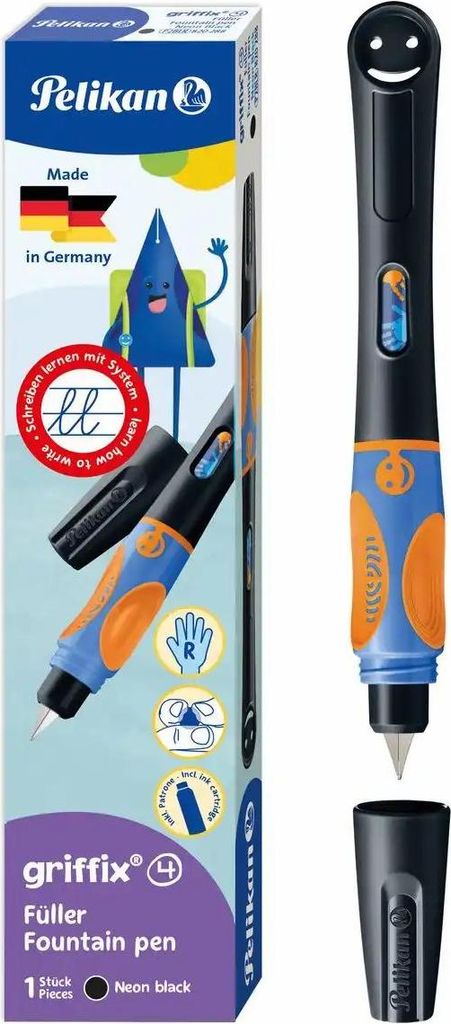 Stylo plume Pelikan griffix Neon Black pour droitiers dans Image du produit 