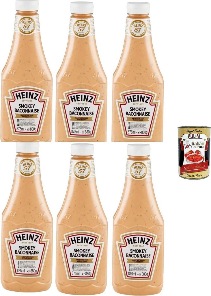 Sauce, Smokey baconnaise, geräucherte Bacon sauce, 6x 875ml + Italian Gourmet polpa 400g