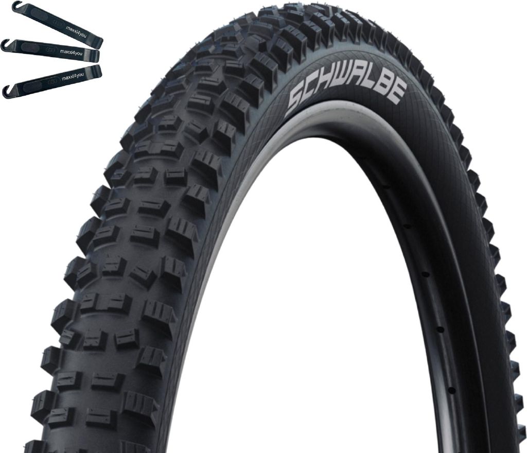 Faltreifen Schwalbe Hans Dampf 1 x Performance TLR TwinSkin ADDIX E-25 Schwarz 60-584 (27.5 x 2.35) inkl. maxxi4you Reifenheber