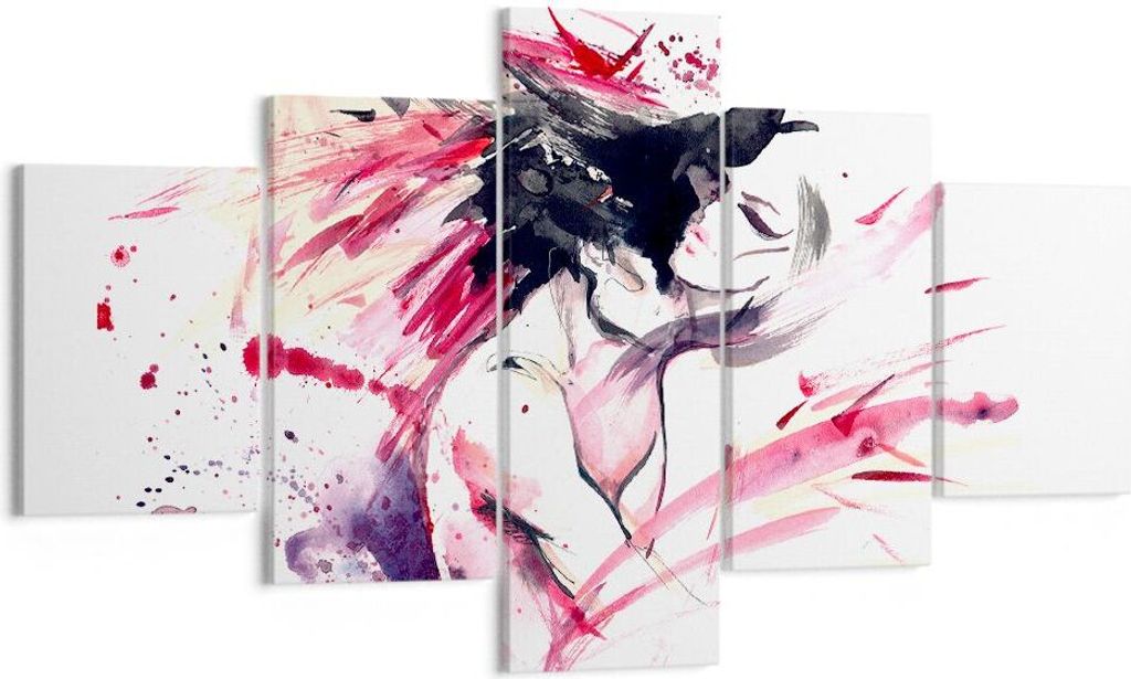 Bild auf Leinwand - Leinwandbild - Abstraktion Gesicht Emotion weiblich - 125x70cm - Wand Bild - Wanddeko - Leinwanddruck - Bilder - Kunstdruck - L...