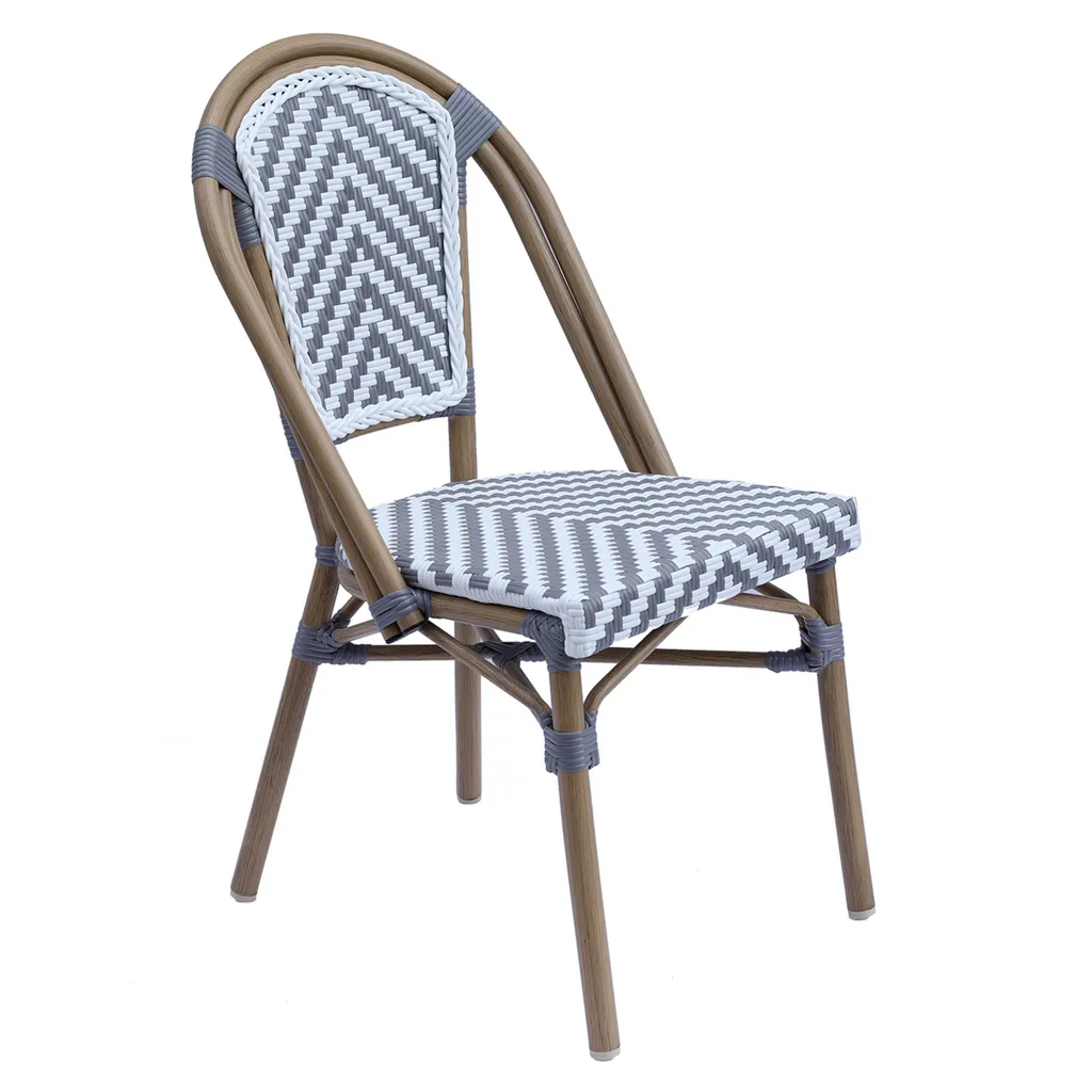 Chaise de jardin type bistrot en aluminium et résine tressée Oviala