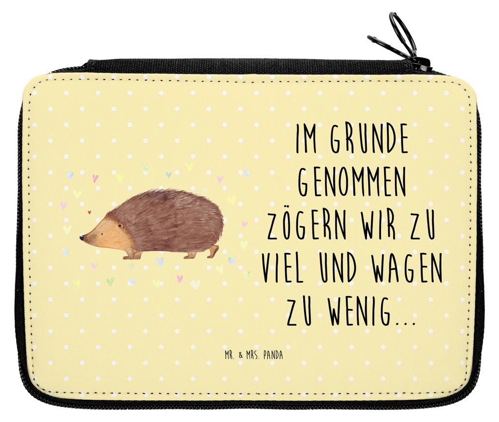 Mr. & Mrs. Panda Federtasche Igel Herzen - Gelb Pastell - Produktbild 