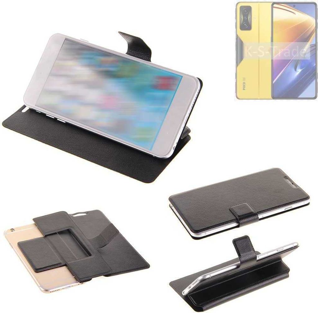 K-S-Trade Schutzhülle kompatibel mit POCO F4 GT Schutzhülle Flip Cover Klapphülle Wallet Case Slim Handyhülle bookstyle schwarz