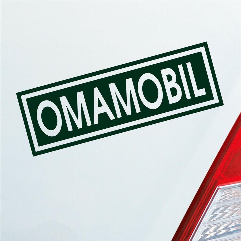 Auto Aufkleber Omamobil Oma Opa Enkel Familie Liebe 15x5 cm Dunkelgrün Sticker Heckscheibenaufkleber