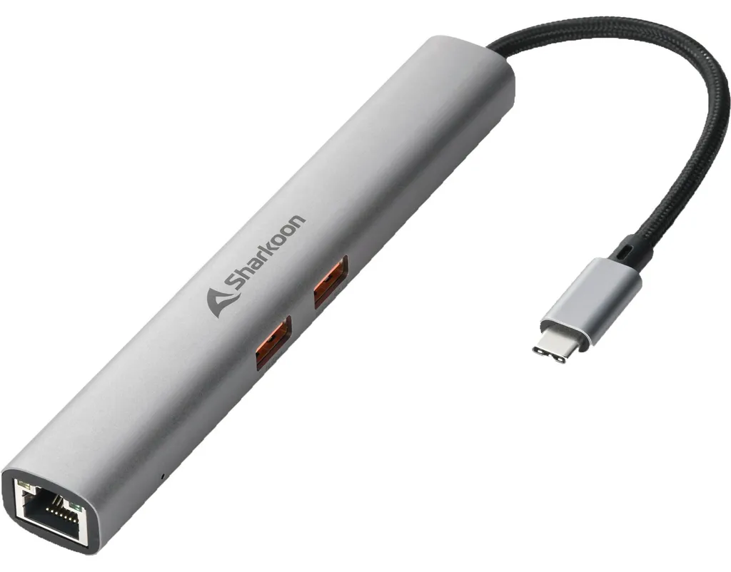 Hub Sharkoon 4044951040704 Gris Foncé Interface 1250 Mbit/s Haute Vitesse