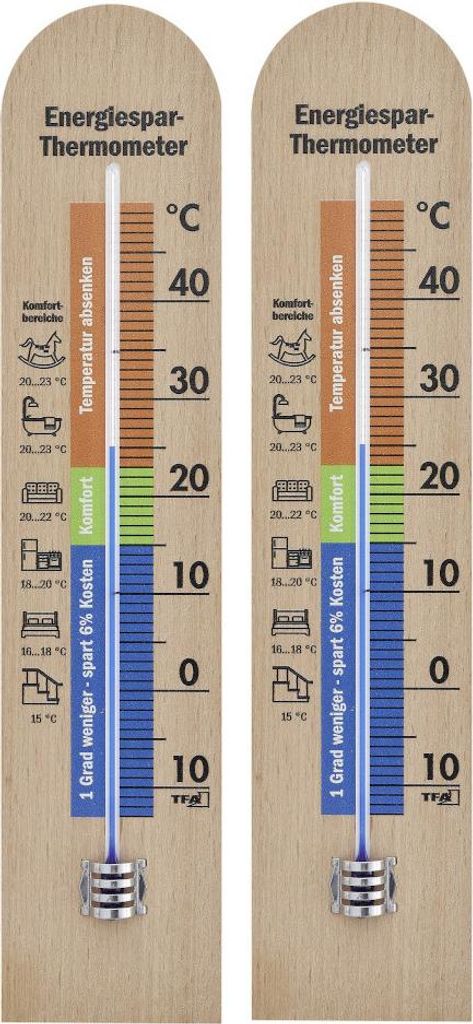 TFA-Dostmann analoges Energiespar-Thermometer TFA 12.1055 Raumtemperaturkontrolle