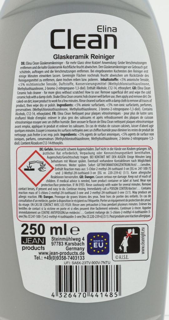 CLEAN Glaskeramikreiniger 250ml Produktbild 