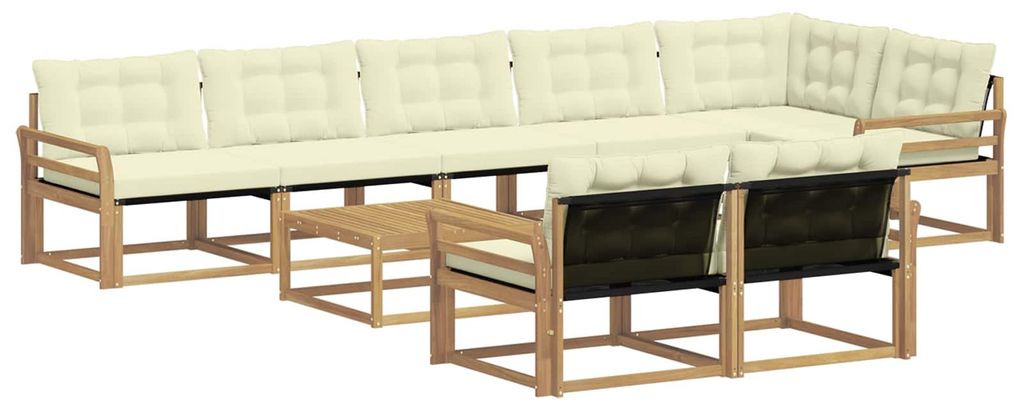 vidaXL Outdoor-Sofagarnitur 9 pcs Weiß und Creme 79 x 79 x 37 cm