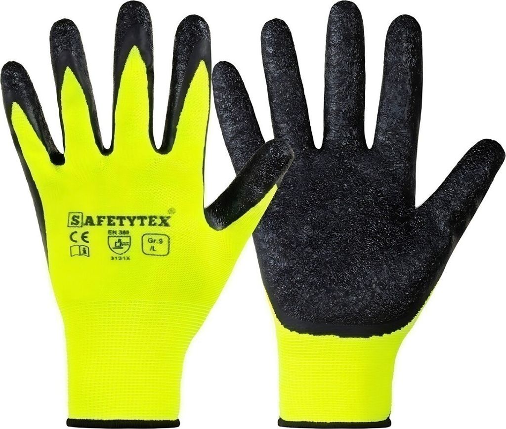 Arbeitshandschuhe POLTNITZ Latex Handschuhe Mechanikerhandschuhe Safetytex 9 60 Paar