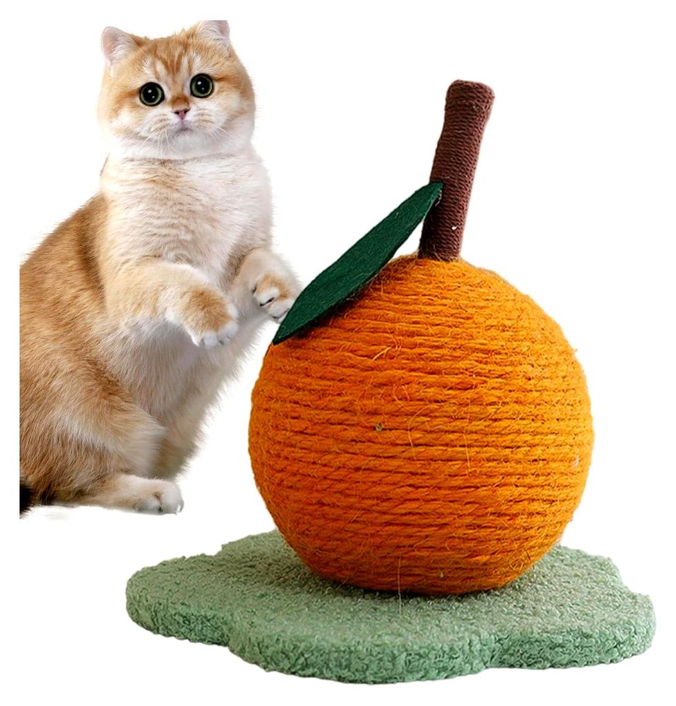 Kratzkugel für Katzen – Spielzeug in Form einer Orange | Kratzbaum für Katzen – Orangenform für Kätzchen, Spielzeug gegen Langeweile, Spiel...