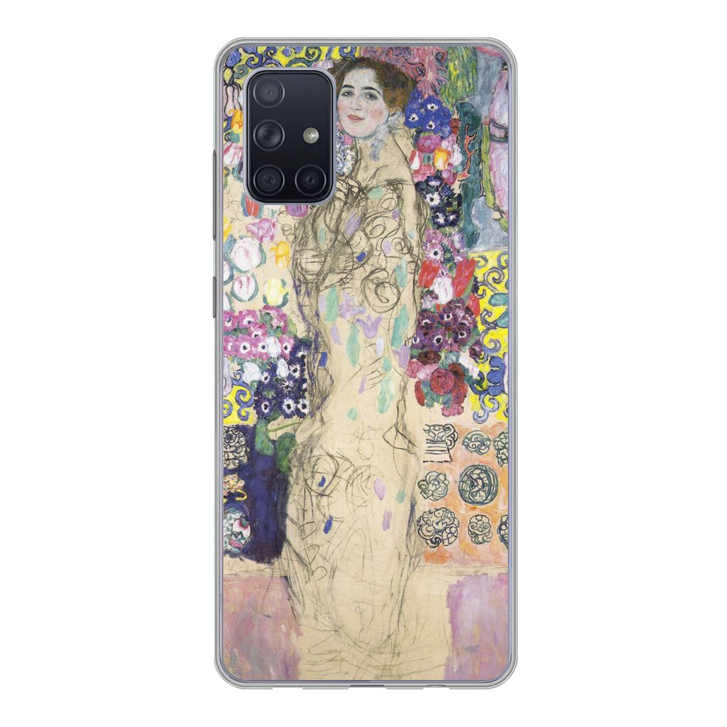 MuchoWow Handyhülle Schutzhülle Hülle für Samsung Galaxy A51 5G Bildnis der Ria Munk III - Gustav Klimt Silikon Softcase Handy Hülle - Abbil...