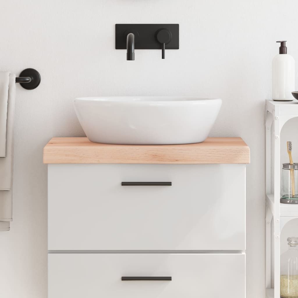 "2026 Aktion"Waschtischplatte - modernes Design - 60x30x(2-6)cm Massivholz Unbehandelt NEU883512 - Garten & Heimwerken