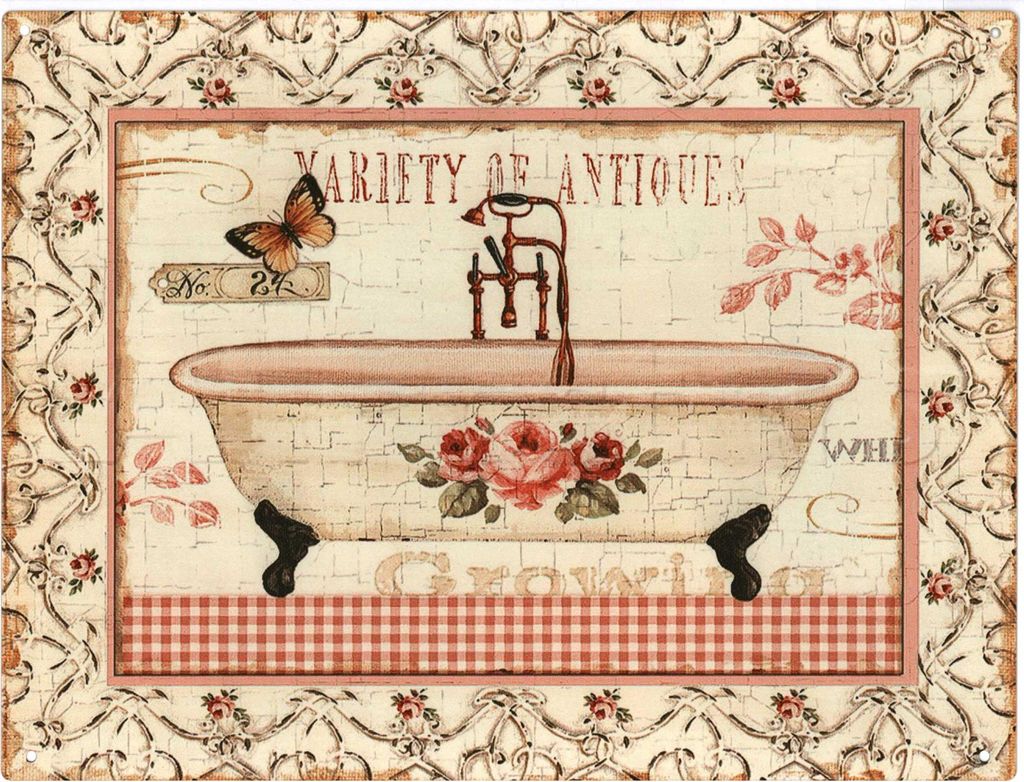 Moritz Deko Blechschild Bad Badewanne Metallschild Retro Vintage-Design zur Nachbildungation WandNachbildungation