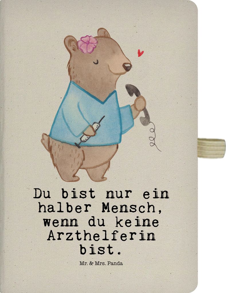Mr. & Mrs. Panda Kladde Arzthelferin Herz - Transparent - Geschenk, Tagebuch, Ausbildung, MFA, Witzig, Medizinische Fachangestellte, Reisetagebuch,...