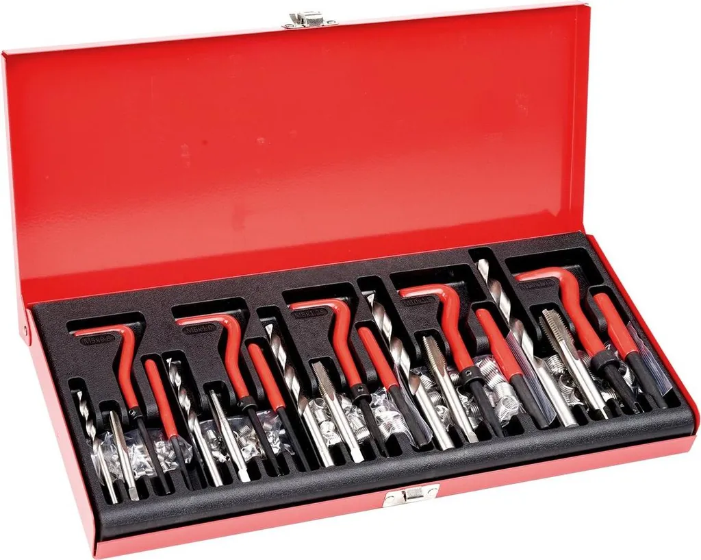 Coffret de refiletage métrique 166 pièces pour réparation mécanique auto