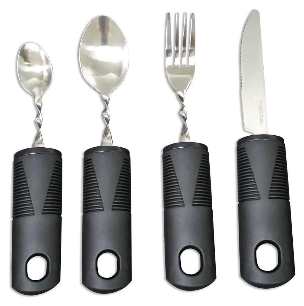 Ergonomisches 4-teiliges Parkinson-Besteck, biegsam mit Produktbild 