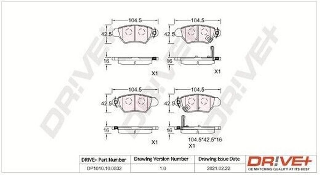 Dr!ve+ DP1010.10.0832 - OE 9117717 Bremsbeläge, Hinten für Astra G, Zafira A