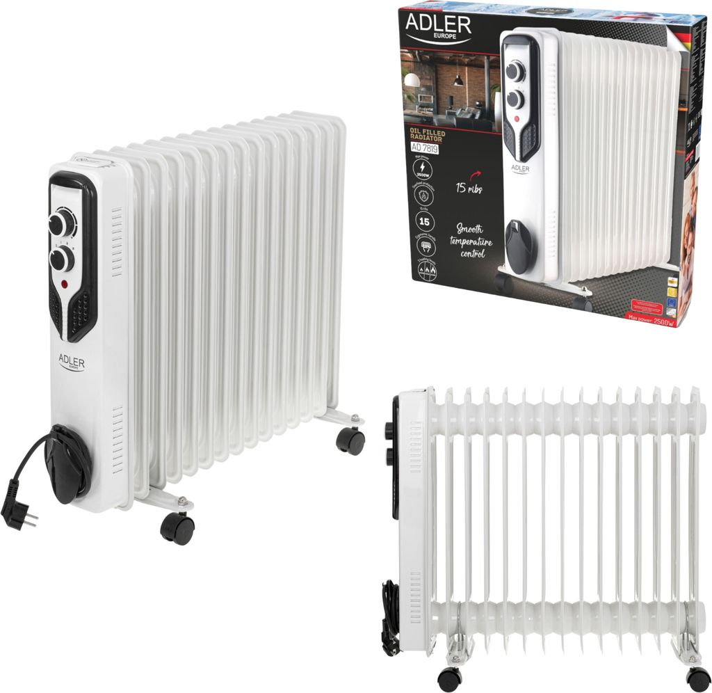Adler AD 7819, olie-verwarmingsventilator, olie, 1,48 m, Productafbeelding 