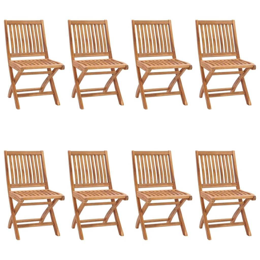 The Living Store Klappbare Gartenstühle 8 Stk. Massivholz Teak