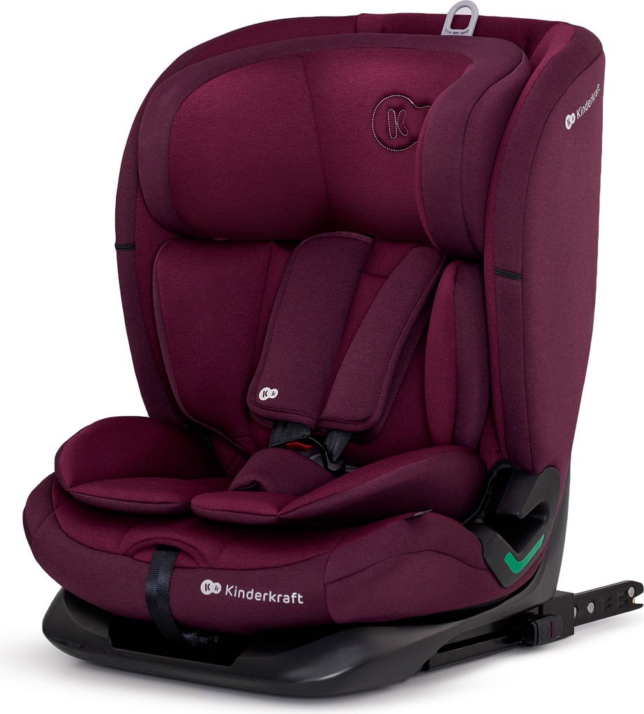 Kinderkraft ONETO3 i-Size Kindersitz 76-150 cm - ISOFIX & TOP TETHER - 3-lagige Kopfstütze - RECLINING-Funktion - ab 15 Monate bis 12 Jahre - Rot