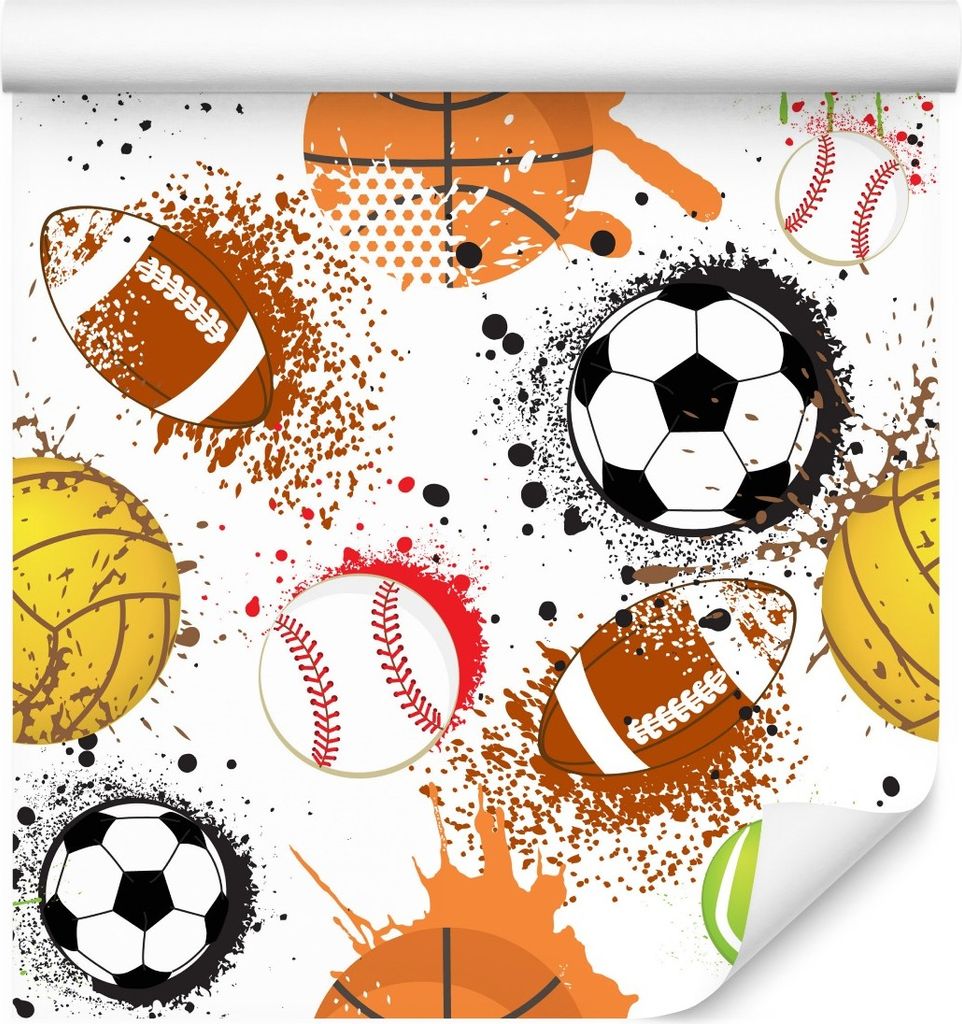 Tapeta młodzieżowa piłka nożna koszykówka baseball Zdjęcie produktu 
