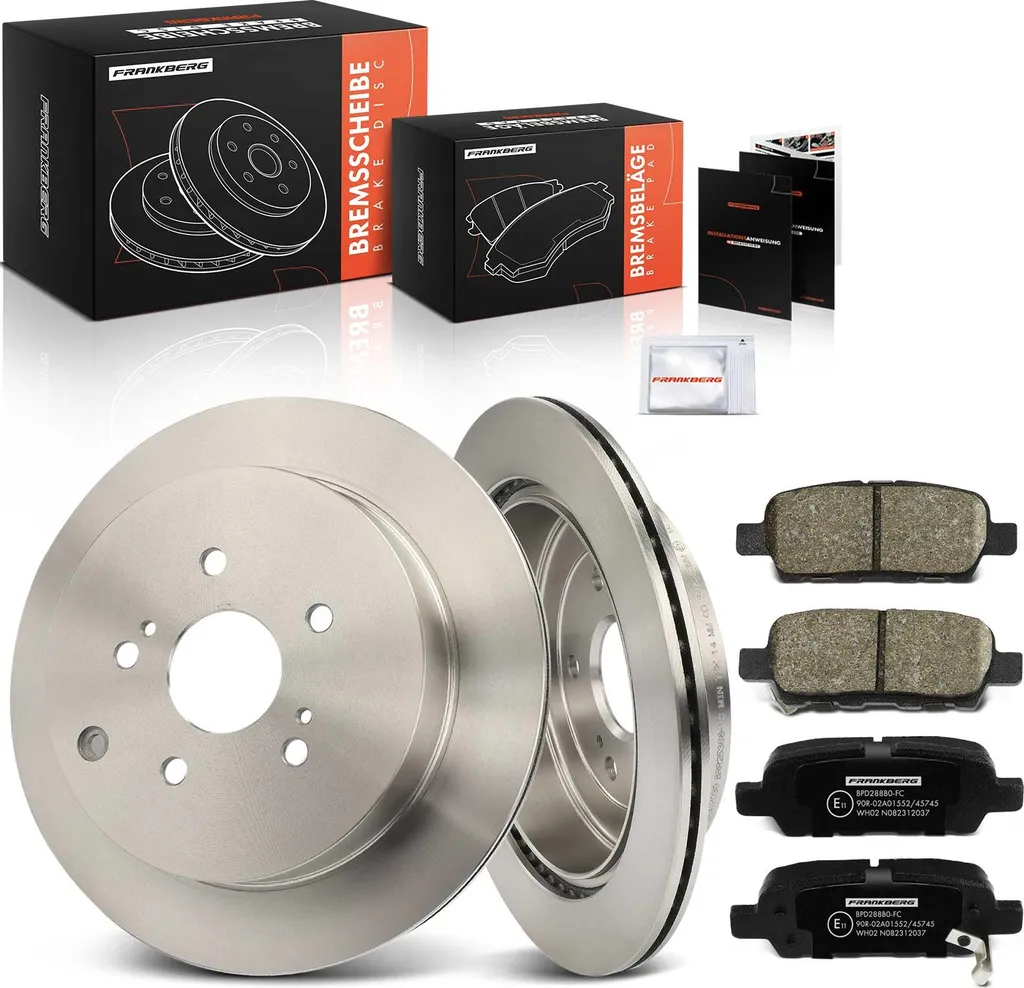 Frankberg 2 Disques et 4 Plaquettes Frein Arrière Suzuki Grand Vitara II