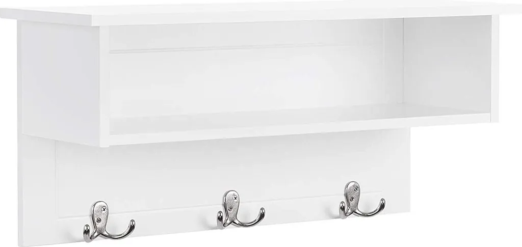 Porte-manteau mural blanc pour entrée - Rangement gain de place chic