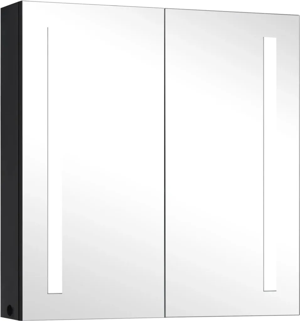 Miroir de salle de bain avec rangement LED 62x14x60 cm gain de place