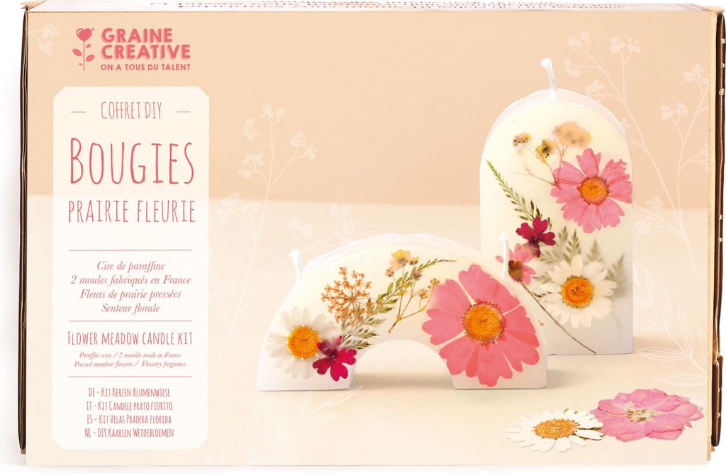 Graine Creative Kerzen selber machen DIY Set Bögen mit getrockneten Blumen
