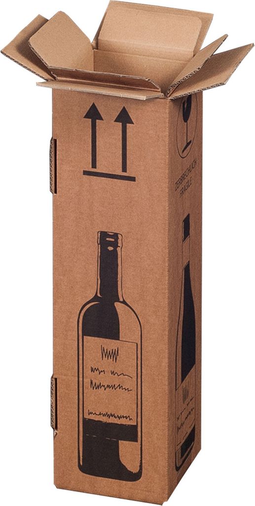 160 x Flaschen-Versandkarton, für 1 Flasche, Weinkarton Weinversandkarton PTZ-