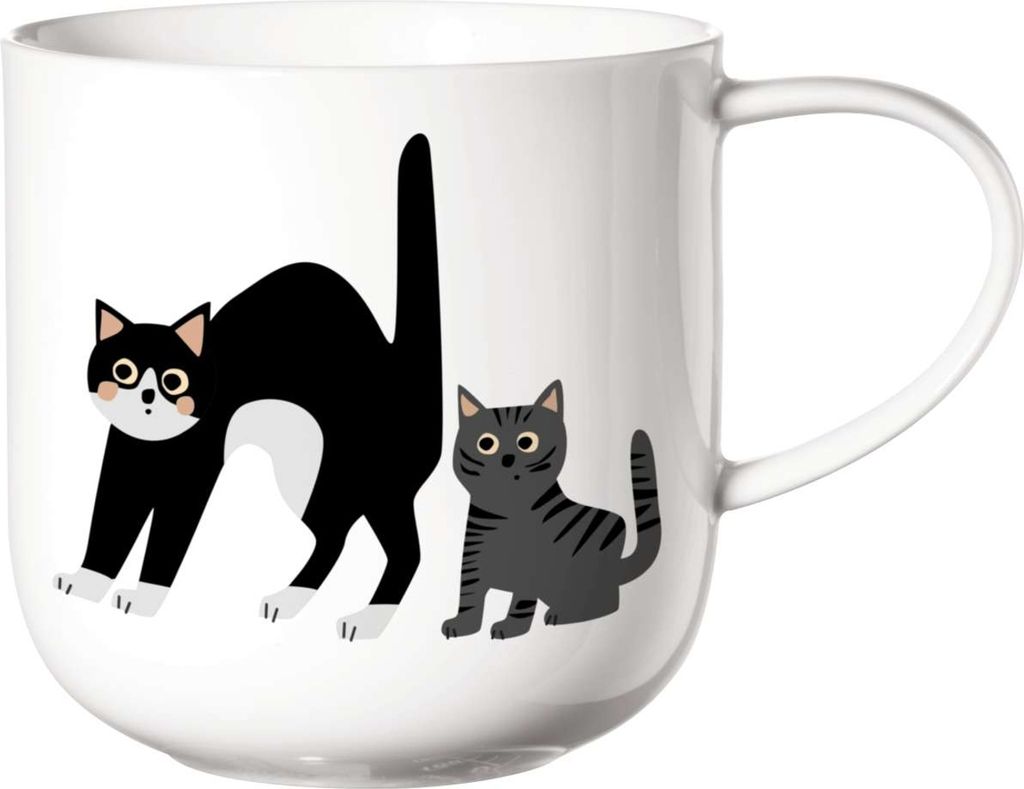 ASA Selection coppa cats & dogs Henkelbecher Surprised Cats, Kaffeetasse, Becher, Kaffee Tasse, Tee, Fine Bone China, Weiß, 400 ml, 19443014
