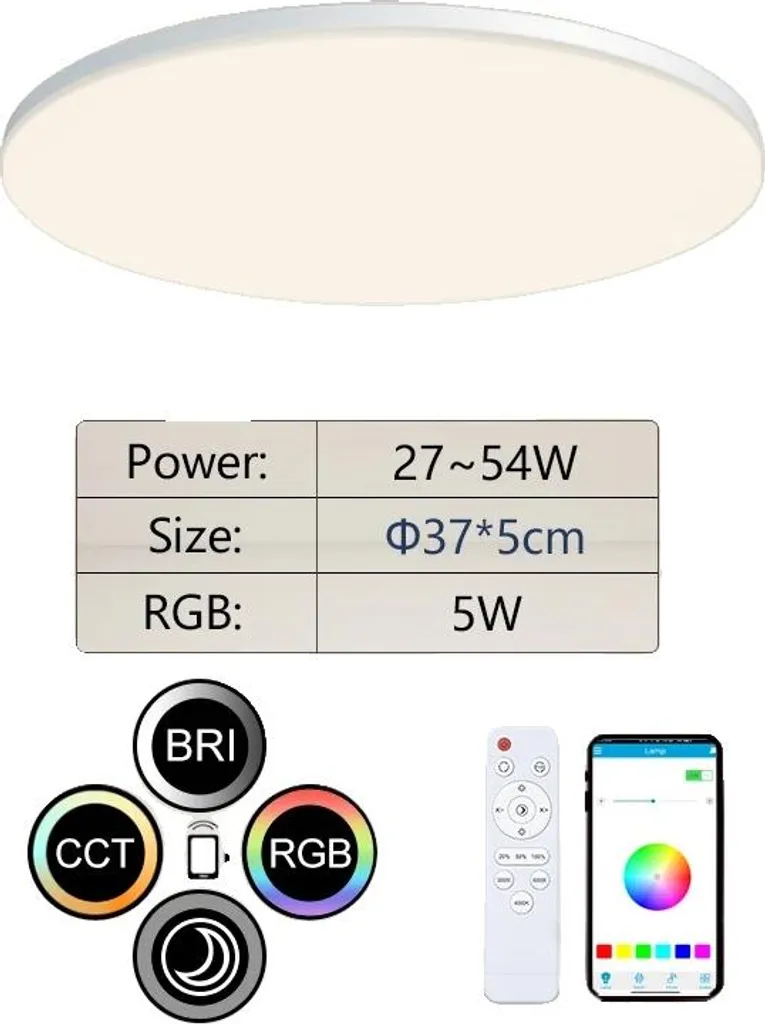 Plafonnier LED Smart Control 37cm - Finis les Éclairages Trop Éblouissants