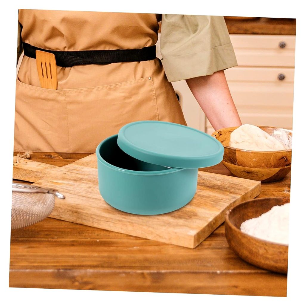 Silikon Teiggärbox mit luftdichtem Deckel 700ml mintgrün für Pizzateig, wiederverwendbar für Brot und Camping