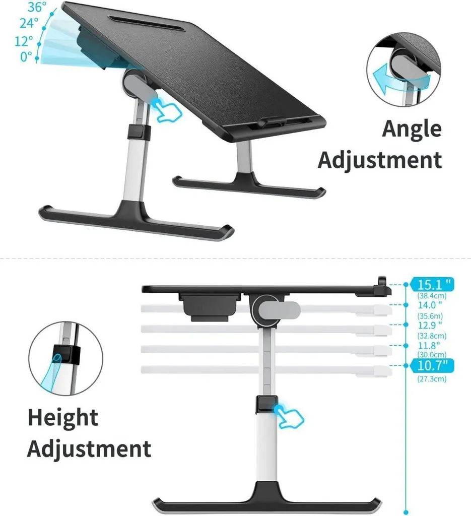 Support de Lit pour Ordinateur Portable Table Multifonction SAIJI - 3