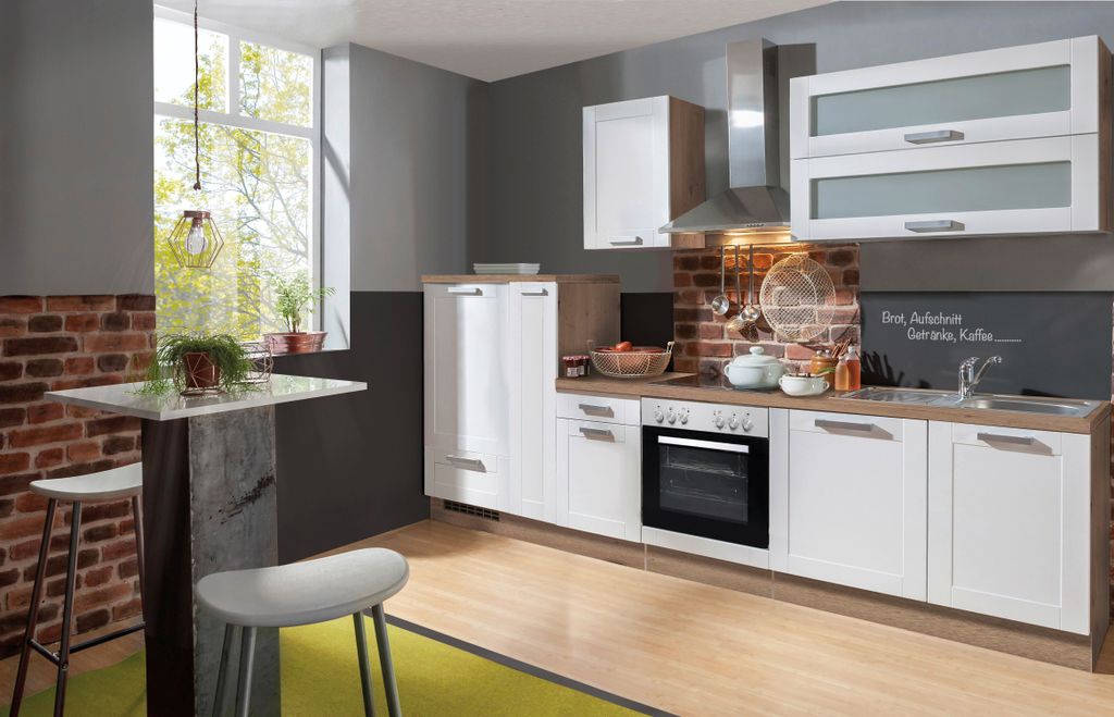 Küchenzeile mit Elektrogeräten White Premium Landhaus 310 Produktbild 
