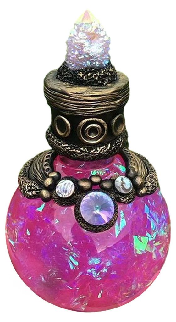 Zaubertrankflasche Meerjungfrauen-Aura Parfümflasche Vintage Harz Quarz Edelstein Wunschflasche Handgefertigtes Geschenk für sie Freundin Ehefrau