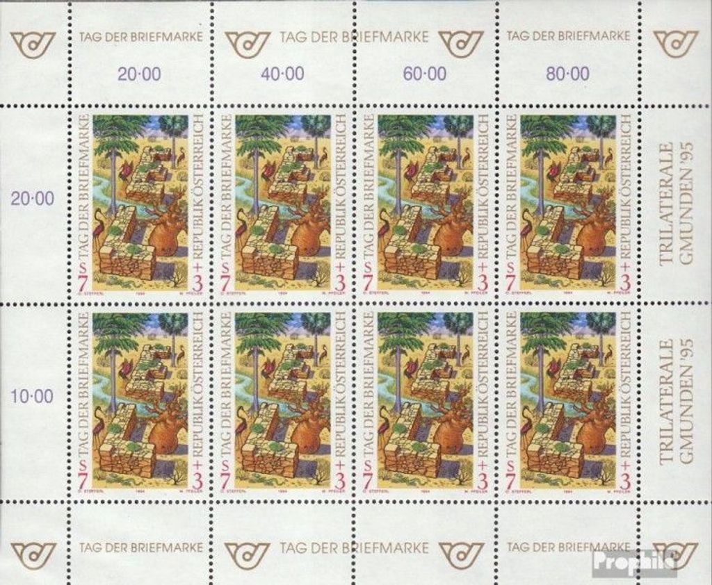 Briefmarken Österreich 1994 Mi 2127 Kleinbogen (kompl.Ausg.) gestempelt Tag d. Briefmarke