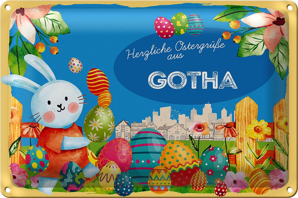 Blechschild Ostern Ostergrüße 40x30cm GOTHA