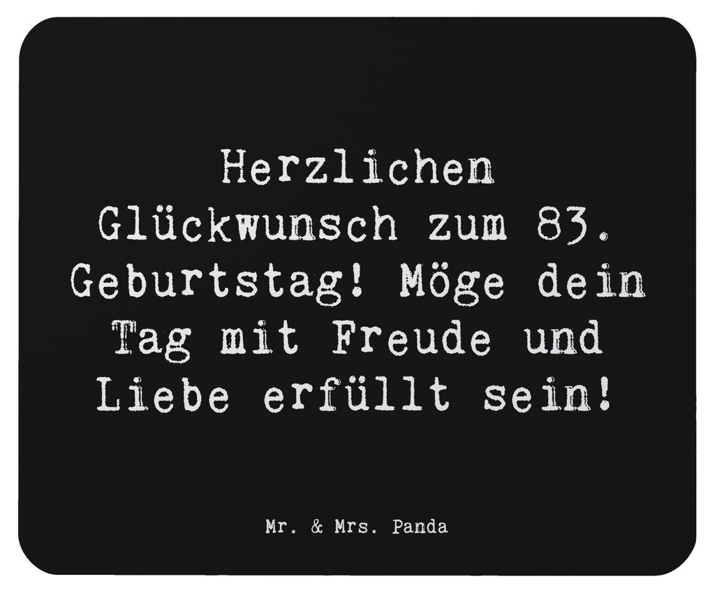 Mr. & Mrs. Panda Mauspad Spruch 83. Geburtstag - Schwarz - Geschenk, Liebe, achtzigster dritter, computer, laptop mousepad, Happy Birthday, Alter, ...
