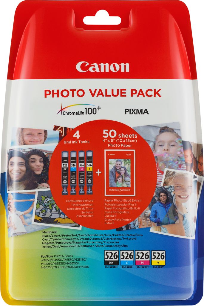 Originele inktpatronen Canon CLI-526, multipack Productafbeelding 