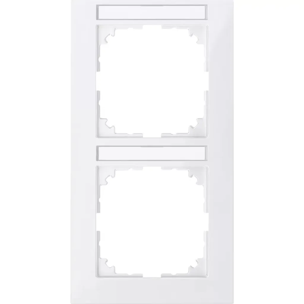 Plaque de finition double M-Pure blanc polaire Merten MEG4022-3619